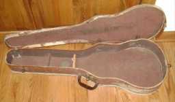 Guitar case, ES 3-4 style 1950's brown alligator 1950's interior.jpg